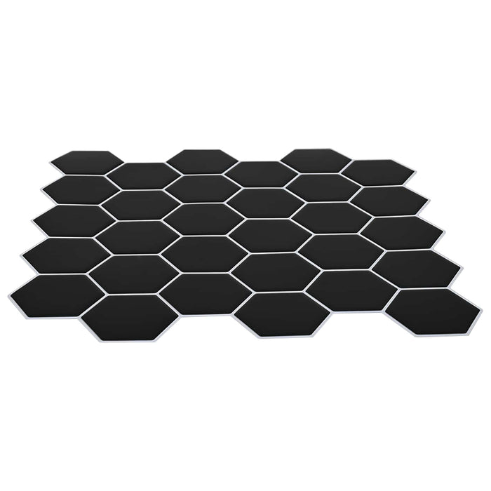 Placă hexagonală 10 pcs Negru 30 x 30 cm Poliuretan și PET - WALTI WALTI