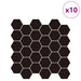 Placă hexagonală 10 pcs Negru 30 x 30 cm Poliuretan și PET - WALTI WALTI