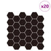 Placă hexagonală 20 pcs Negru 30 x 30 cm Poliuretan și PET - WALTI WALTI