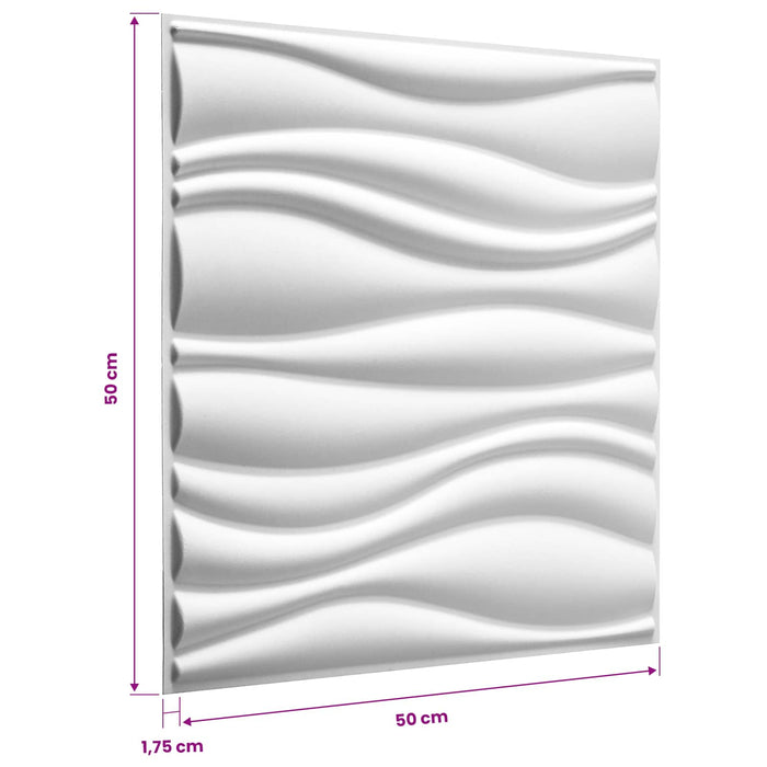 Panouri de perete 12 pcs Alb 50 x 50 cm - WALTI WALTI