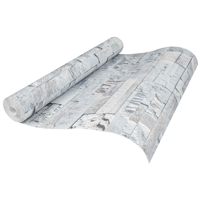 Tapet 3D cu Piatră Gri deschis 10 x 0,53 m Țesătură Netesută - WALTI WALTI