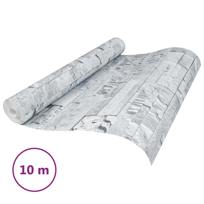 Tapet 3D cu Piatră Gri deschis 10 x 0,53 m Țesătură Netesută - WALTI WALTI