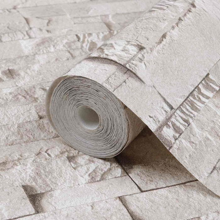 Tapet 3D cu Piatră Crem 10 x 0,53 m Țesătură Netesută - WALTI WALTI