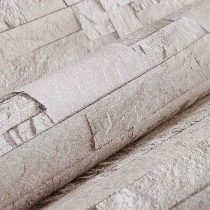 Tapet 3D cu Piatră Crem 10 x 0,53 m Țesătură Netesută - WALTI WALTI