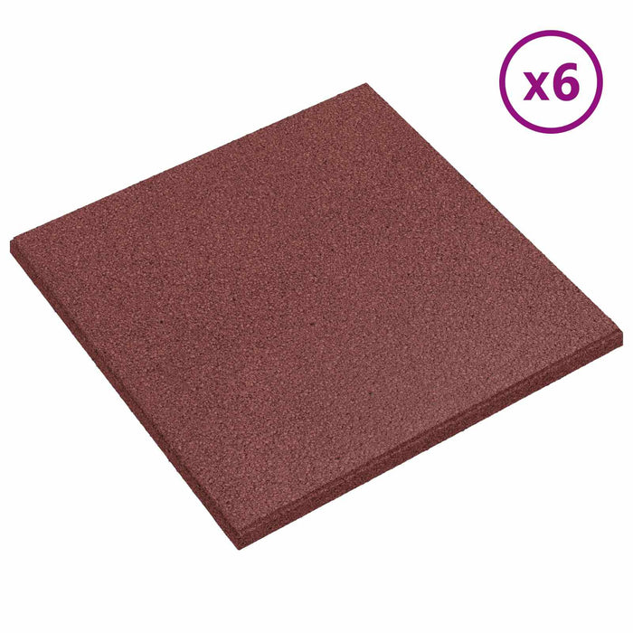 Plăci de Protecție la Cădere 6 pcs Roșu 50 x 50 cm Cauciuc - WALTI WALTI
