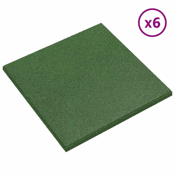 Plăci de Protecție la Cădere 6 pcs Verde 50 x 50 cm Cauciuc - WALTI WALTI
