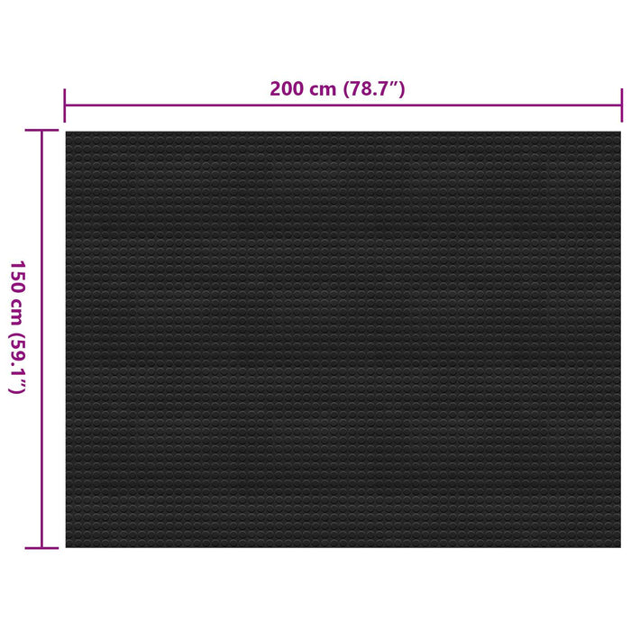 Mat pentru Podea Negru 1,5 x 2 m Cauciuc - WALTI WALTI