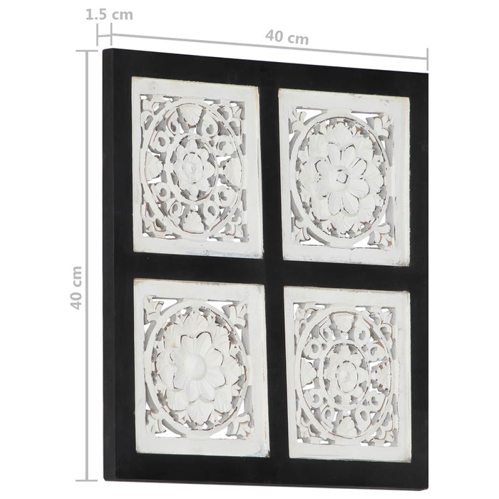 Decorațiuni Artă Negru și Alb 40 x 40 x 1,5 cm Lemn prelucrat - WALTI WALTI