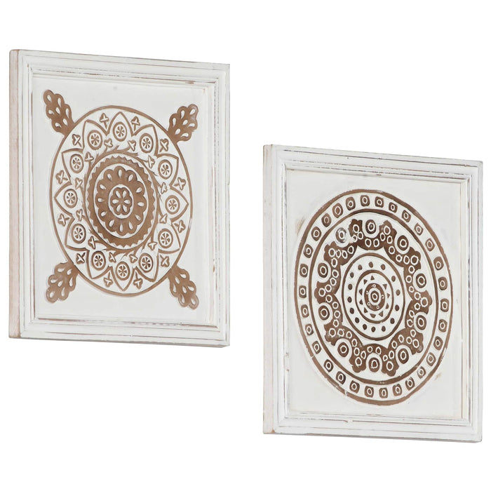 Decorațiuni Artă 2 pcs Maro și alb 40 x 40 x 1,5 cm - WALTI WALTI