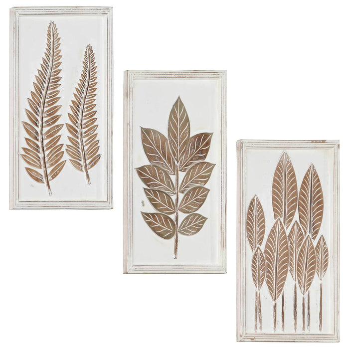 Decorațiuni Artă 3 pcs Maro și alb 40 x 40 x 1,5 cm - WALTI WALTI