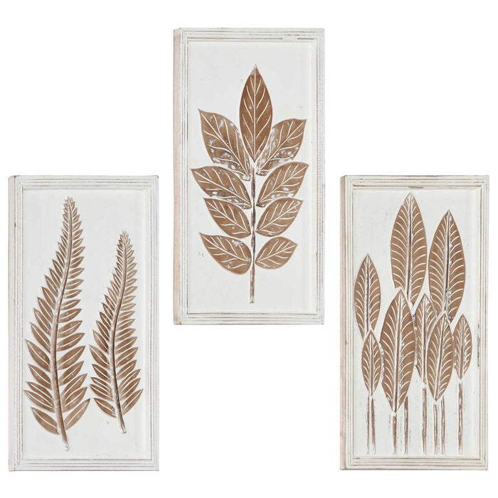 Decorațiuni Artă 3 pcs Maro și alb 40 x 40 x 1,5 cm - WALTI WALTI
