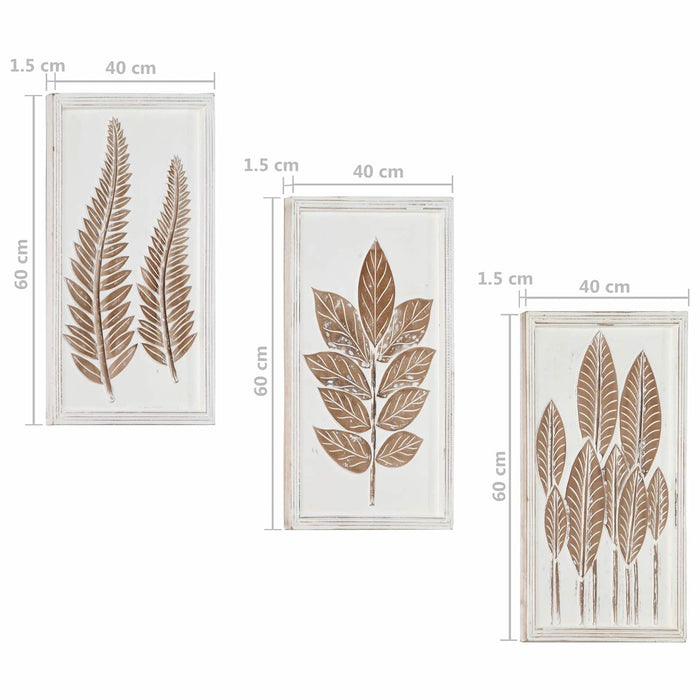 Decorațiuni Artă 3 pcs Maro și alb 40 x 40 x 1,5 cm - WALTI WALTI