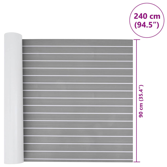 Covor pentru Bărci Dungi Gri deschis și alb. 240 x 90 cm EVA - WALTI WALTI