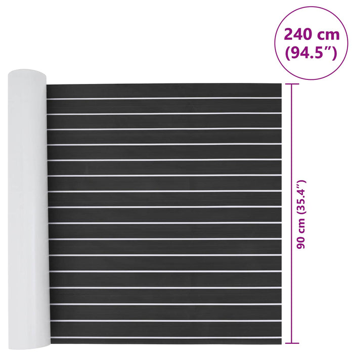 Covor pentru Bărci Dungi Gri închis și alb 240 x 90 cm EVA - WALTI WALTI
