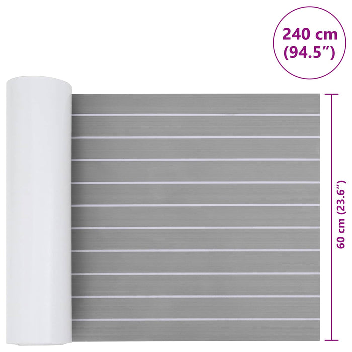Covor pentru Bărci Dungi Gri deschis și alb. 240 x 60 cm EVA - WALTI WALTI