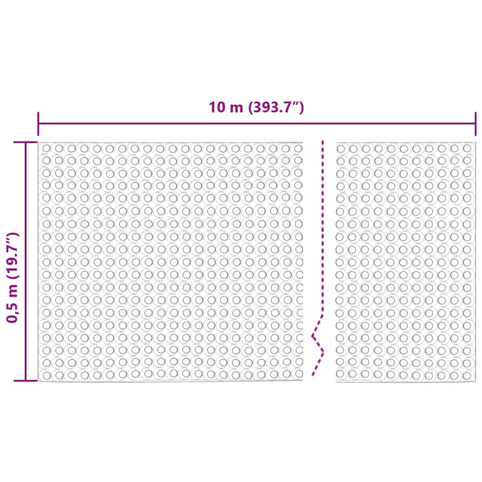 Foie de drenaj cu striații Negru 0,5 x 10 m HDPE - WALTI WALTI