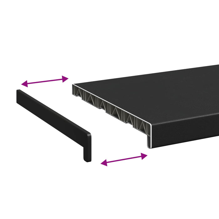 Prag de fereastră Negru cu fibră de lemn 80 x 30 x 4,5 cm PVC - WALTI WALTI