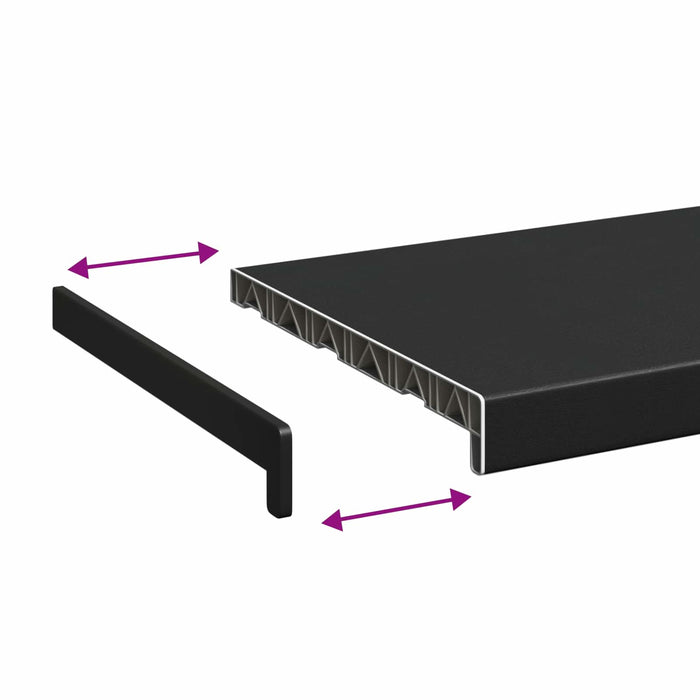Prag de fereastră Negru cu fibră de lemn 60 x 35 x 4,5 cm PVC - WALTI WALTI