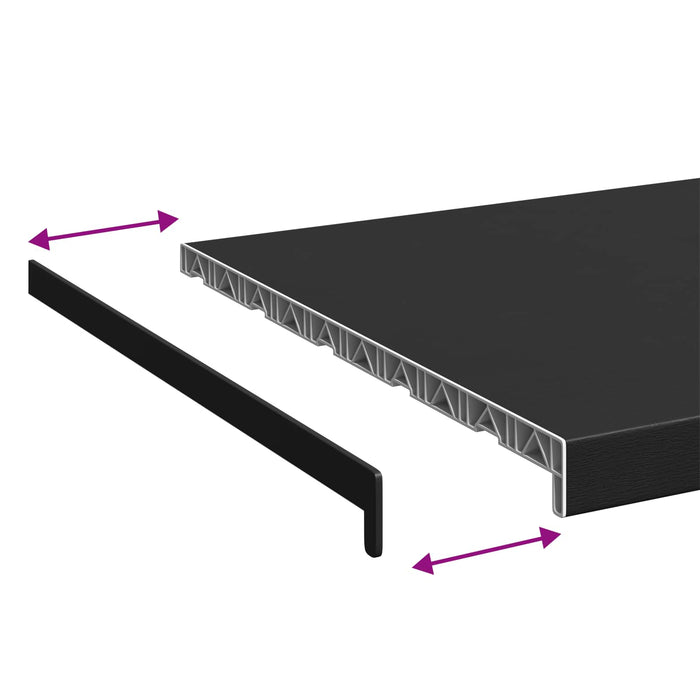 Prag de fereastră Negru cu fibră de lemn 100 x 50 x 4,5 cm PVC - WALTI WALTI