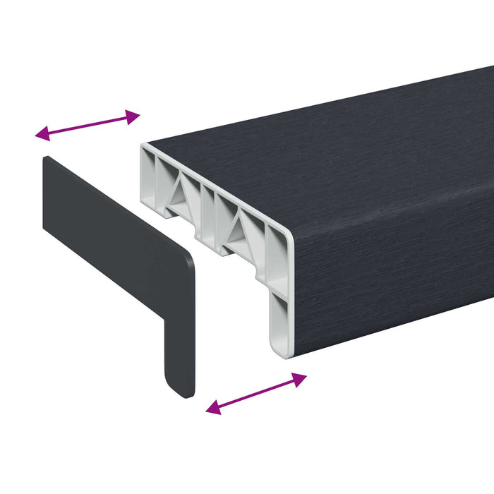 Prag de fereastră Antracit cu fibră de lemn 60 x 10 x 4,5 cm - WALTI WALTI