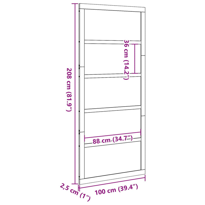 Ușă hambar Maro ceruit 100 x 2,5 x 208 cm Lemn masiv de pin - WALTI WALTI