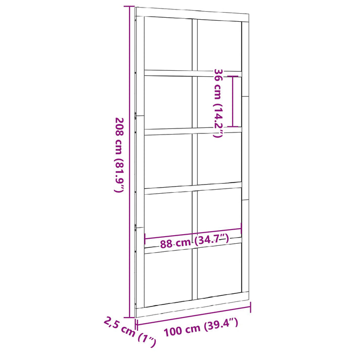 Ușă hambar Maro ceruit 100 x 2,5 x 208 cm Lemn masiv de pin - WALTI WALTI