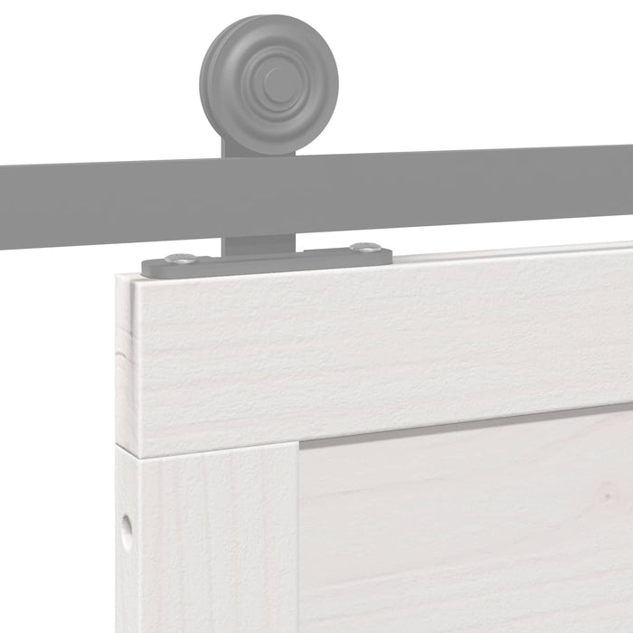 Ușă hambar Alb 80 x 2,5 x 208 cm Lemn masiv de pin - WALTI WALTI