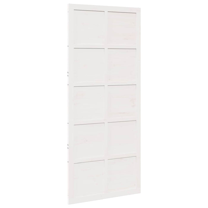 Ușă hambar Alb 80 x 2,5 x 208 cm Lemn masiv de pin - WALTI WALTI