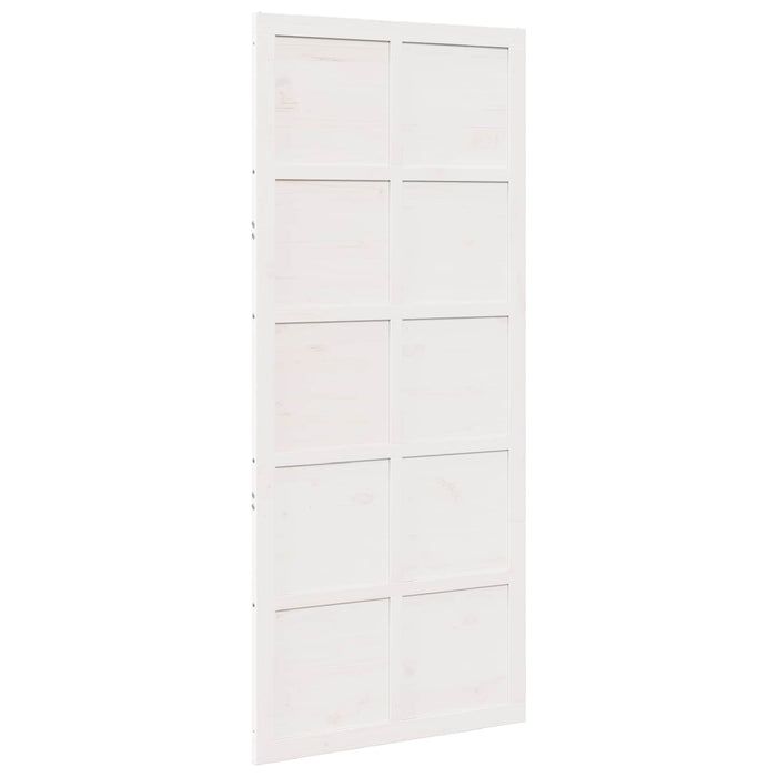 Ușă hambar Alb 80 x 2,5 x 208 cm Lemn masiv de pin - WALTI WALTI