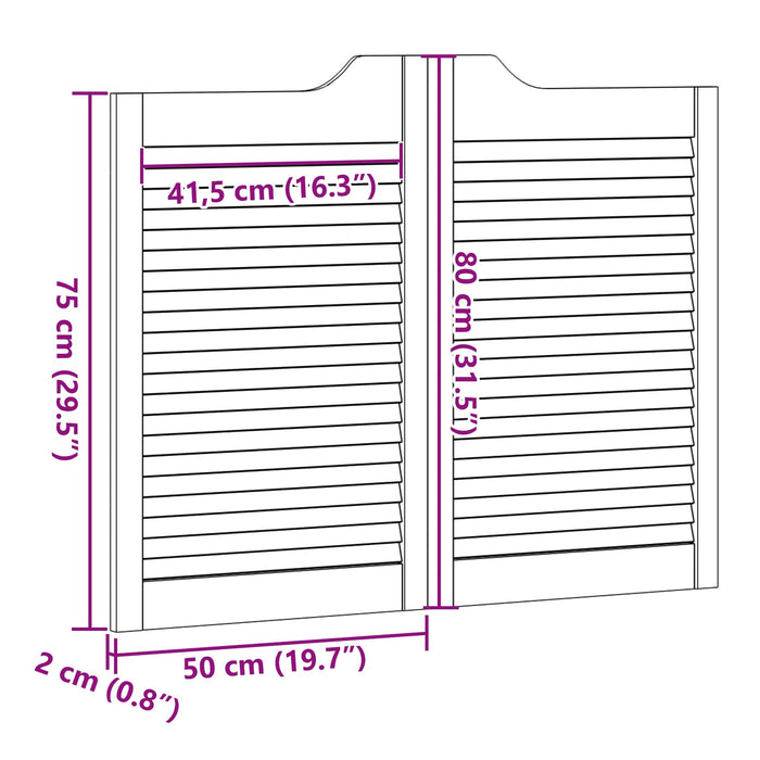 Uși oscilante 2 pcs natural Lemn masiv de pin - WALTI WALTI