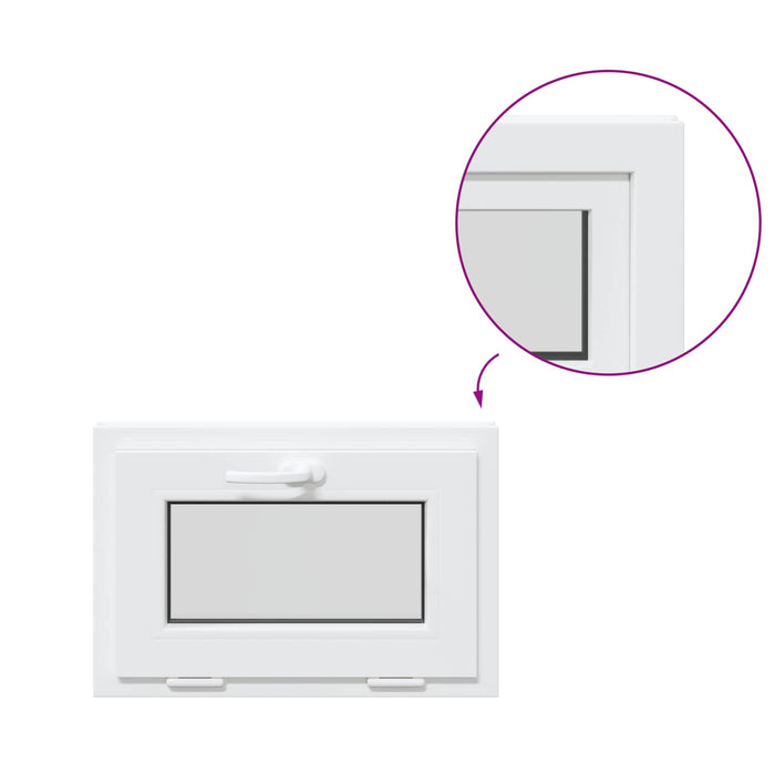 Fereastră pentru subsol RISOR 60 x 40 cm PVC și Sticlă Alb - WALTI WALTI
