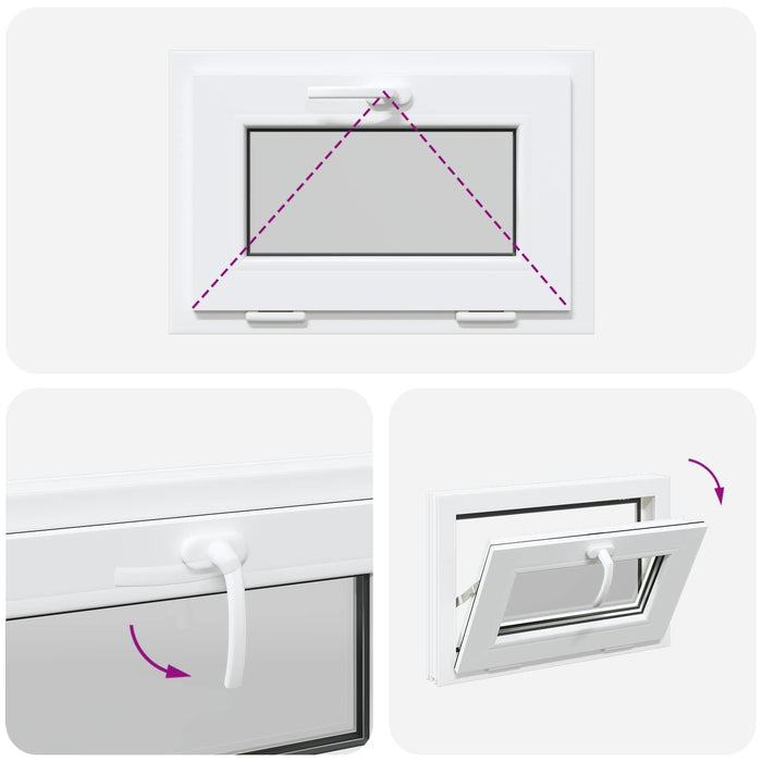 Fereastră pentru subsol RISOR 60 x 40 cm PVC și Sticlă Alb - WALTI WALTI