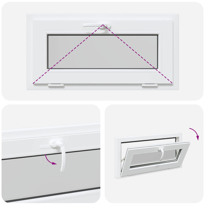 Fereastră pentru subsol RISOR 80 x 40 cm PVC și Sticlă WALTI