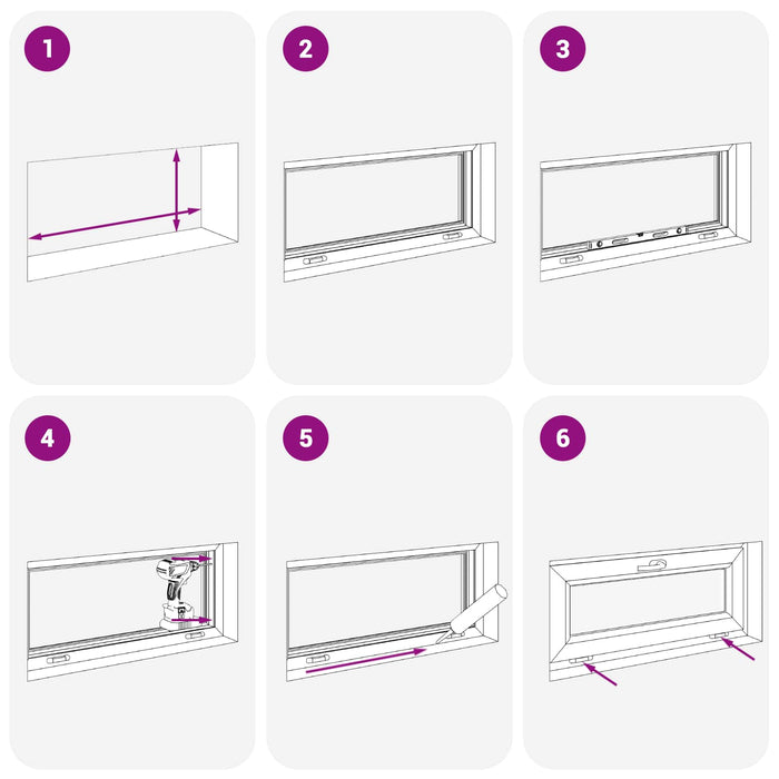Fereastră pentru subsol RISOR 80 x 40 cm PVC și Sticlă WALTI