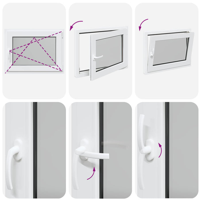 Fereastră pentru subsol Manual RISOR Alb 80 x 60 cm PVC și Sticlă - WALTI WALTI