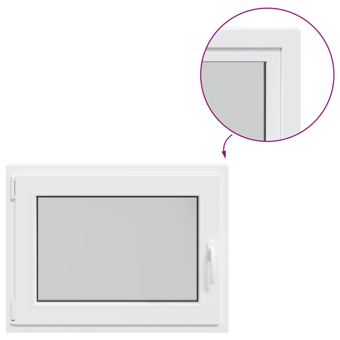 Fereastră pentru subsol Manual RISOR Alb 80 x 60 cm PVC și Sticlă - WALTI WALTI