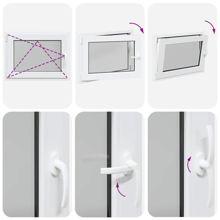 Fereastră pentru subsol Manual RISOR Alb 80 x 60 cm PVC și Sticlă - WALTI WALTI