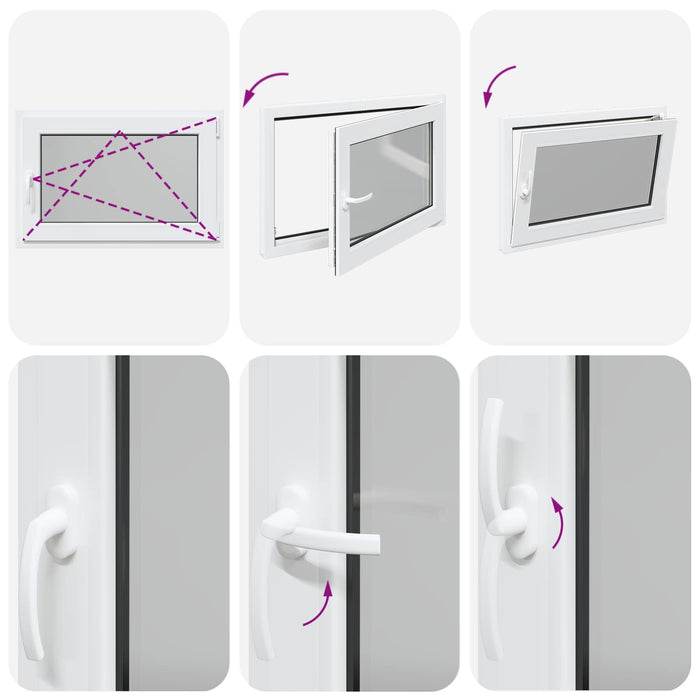 Fereastră pentru subsol Manual RISOR Alb 90 x 50 cm PVC și Sticlă - WALTI WALTI