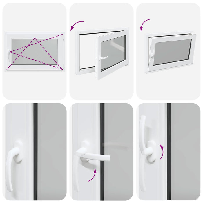 Fereastră pentru subsol Manual RISOR Alb 90 x 60 cm PVC și Sticlă - WALTI WALTI