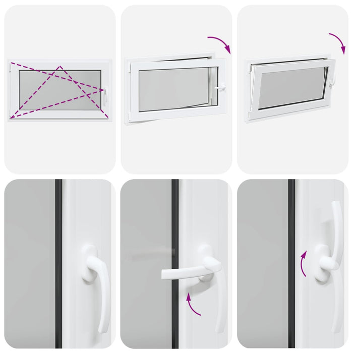 Fereastră pentru subsol Manual RISOR Alb 100 x 60 cm PVC și Sticlă - WALTI WALTI