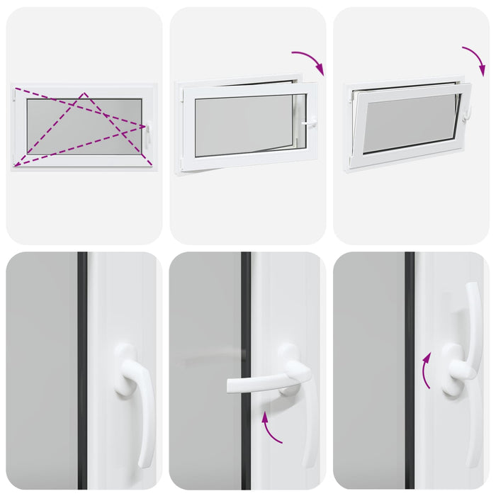 Fereastră pentru subsol Manual RISOR Alb 100 x 70 cm PVC și Sticlă - WALTI WALTI