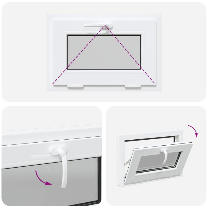 Fereastră pentru subsol RISOR 60 x 40 cm PVC și Sticlă Alb - WALTI WALTI