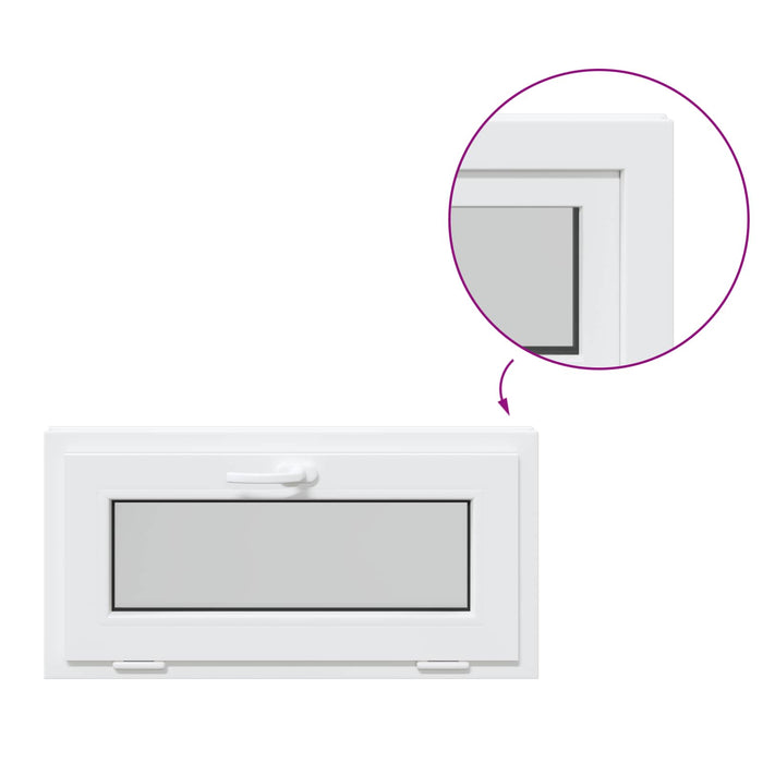 Fereastră pentru subsol RISOR 80 x 40 cm PVC și Sticlă Alb - WALTI WALTI