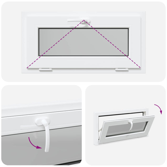 Fereastră pentru subsol RISOR 80 x 40 cm PVC și Sticlă Alb - WALTI WALTI