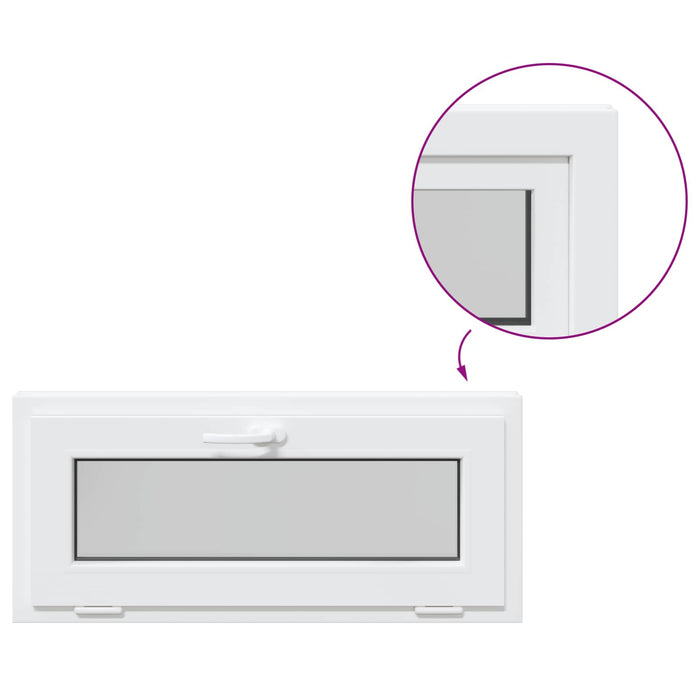 Fereastră pentru subsol RISOR 90 x 40 cm PVC și Sticlă Alb - WALTI WALTI