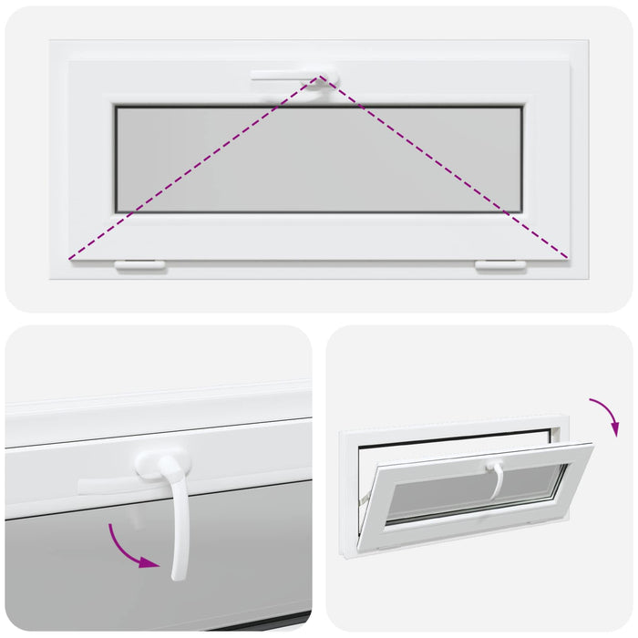 Fereastră pentru subsol RISOR 90 x 40 cm PVC și Sticlă Alb - WALTI WALTI