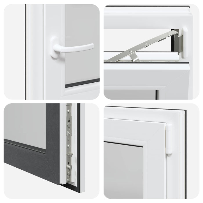 Fereastră pentru subsol RISOR Antracit 50 x 50 cm PVC și Sticlă - WALTI WALTI