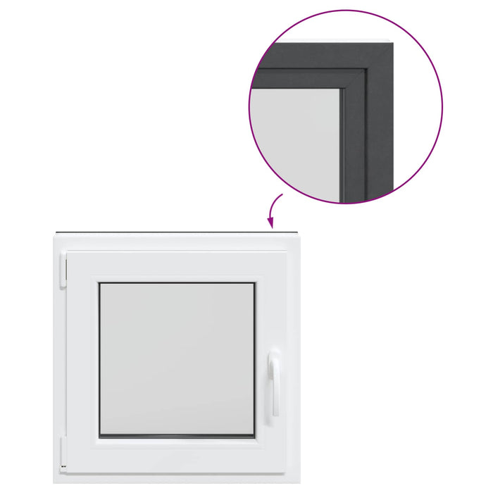 Fereastră pentru subsol RISOR Antracit 50 x 50 cm PVC și Sticlă - WALTI WALTI