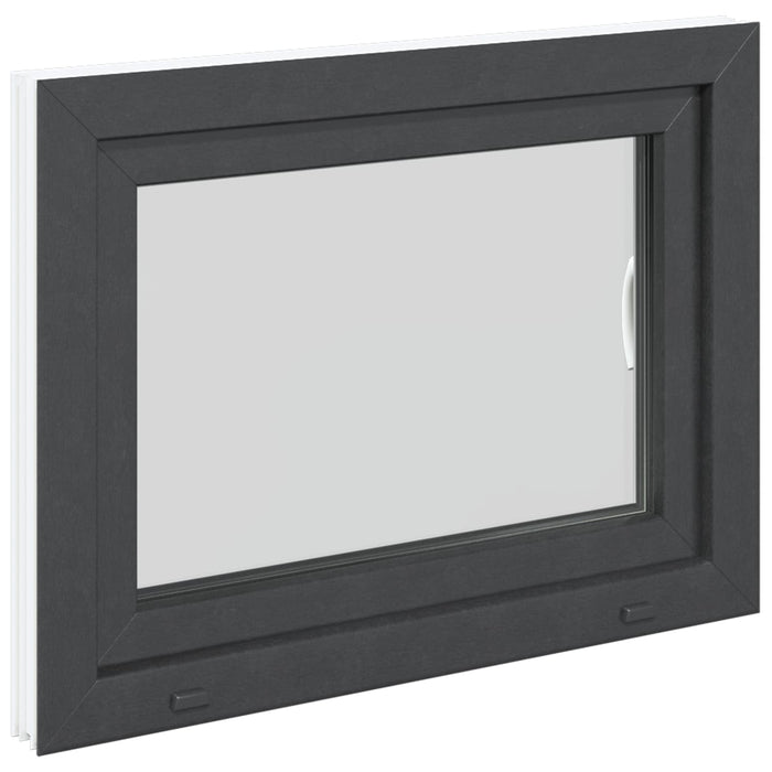 Fereastră pentru subsol RISOR Antracit 60 x 100 cm PVC și Sticlă - WALTI WALTI