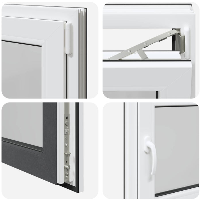 Fereastră pentru subsol RISOR Antracit 80 x 50 cm PVC și Sticlă - WALTI WALTI